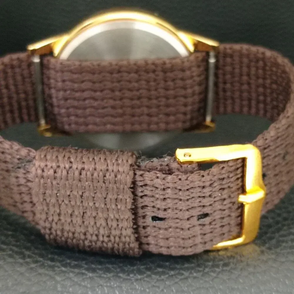 Vintage 1987 Montine Of Switzerland Manual Mens Gold Watch W/Nato Strap